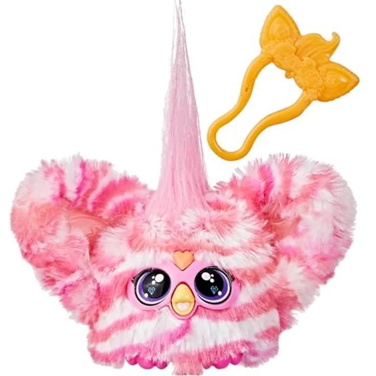 Hasbro Furby Furblets Bub-Lee, interaktives Plüschtier mit K-POP Musik und Schlüsselanhänger, pink-weiß gestreift, für Kinder ab 6 Jahren – Bild 1