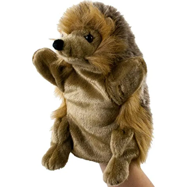 Teddys Rothenburg Handpuppe Igel 28 cm, aus kuschelweichem Plüsch, waschbar bis 30°C, braun