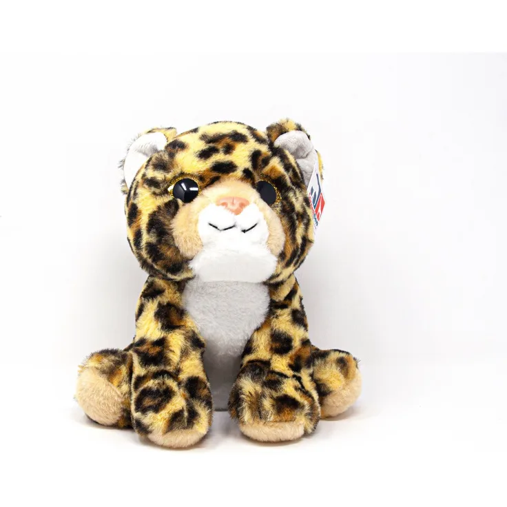 Cornelißen Kuscheltier Leopard sitzend mit Glubschaugen, 25 cm, aus hochwertigem Material