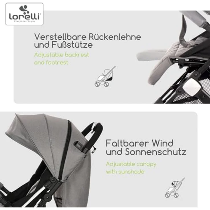 Lorelli Kinderwagen Fiorano (grau) – Bild 4