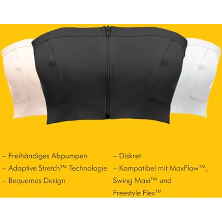 Medela Abpump-Bustier Hands-free, flexibles Milchpumpenzubehör, Weiß, Größe L – Bild 3