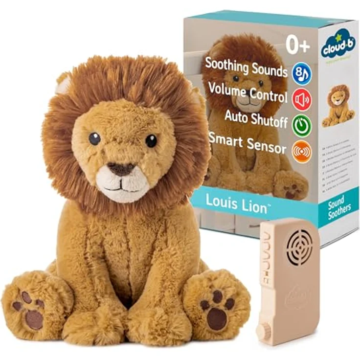 Cloud B Louis Lion™ Smart Sensor, Soundmaschine mit weißem Rauschen, 8 beruhigende Klänge, einstellbare Lautstärke, automatische Abschaltung, kuscheliges Stofftier – Bild 5