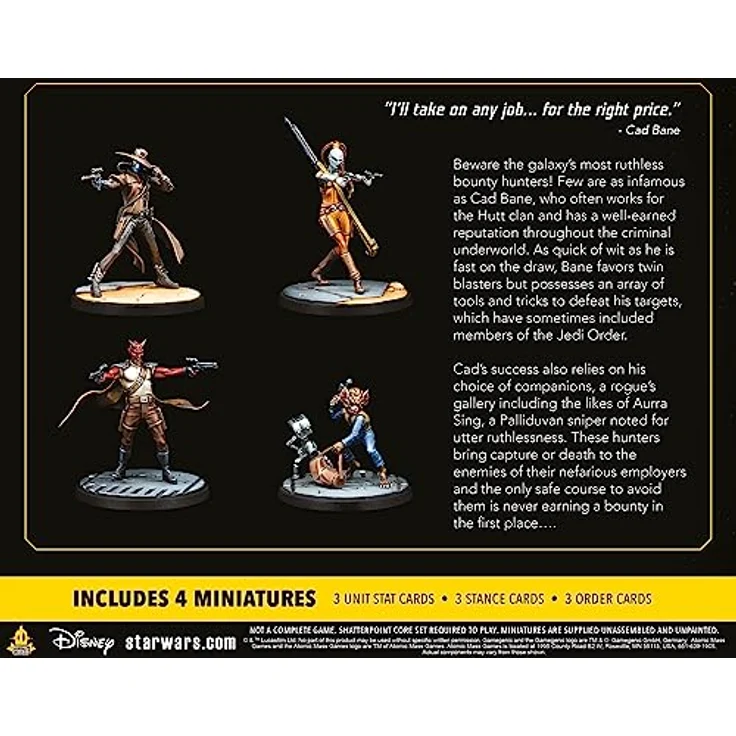 Atomic Mass Games AMGD1014 - Star Wars: Shatterpoint - Fistful of Credits Squad Pack, für 2 Spieler, ab 14 Jahren, unbemalte Miniaturen mit Cad Bane und Aurra Sing – Bild 4