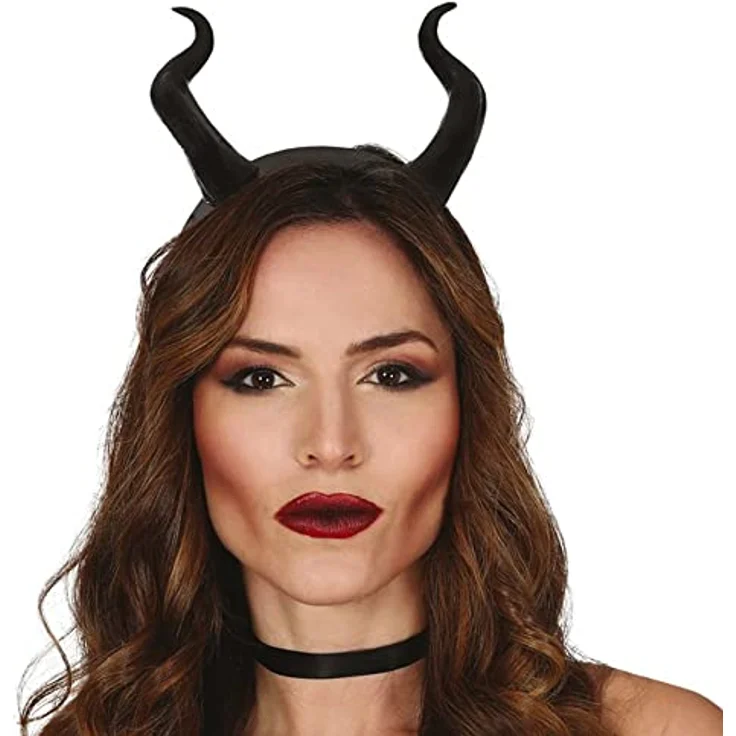 FIESTAS GUIRCA Hörner Dämonen Mütze und Maske, Kostümzubehör, Schwarz (GUI26722) – Bild 1