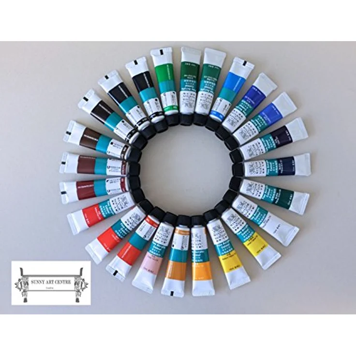 Winsor & Newton Feinmine Color ENO PLCR-7-R, 24er Set Acrylfarben mit EasyGlide-Formel, inklusive Titanweiß, Zinnoberrot, kobaltblau und mehr