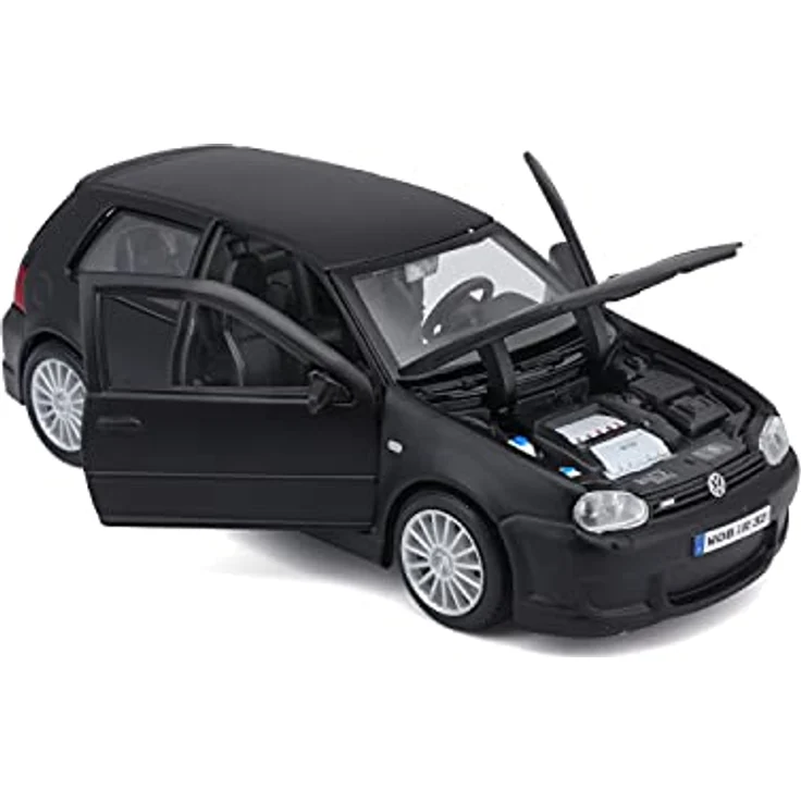 Maisto VW Golf R32: Modellauto im Maßstab 1:24, Türen beweglich, 20 cm, matt schwarz (531290M) – Bild 2