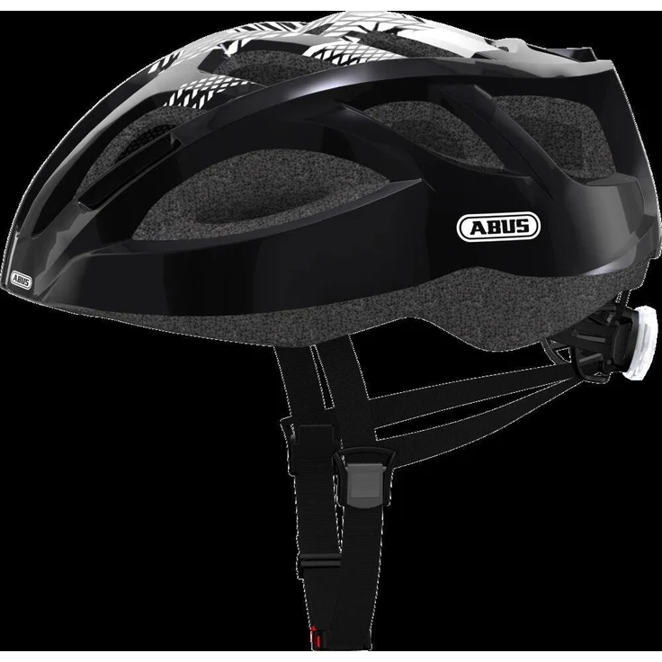 ABUS Fahrradhelm Sport M schwarz, Kopfumfang: 54 - 58 cm, LED-Rücklicht und DIN EN 1078