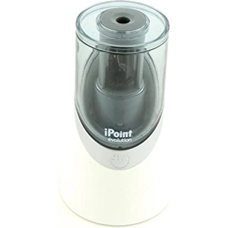WESTCOTT iPoint Evolution Anspitzer, batteriebetrieben für Stifte bis 8 mm Ø, weiß, großer Auffangbehälter, automatische Spitzfunktion, Titannitrid beschichtete Klingen – Bild 2