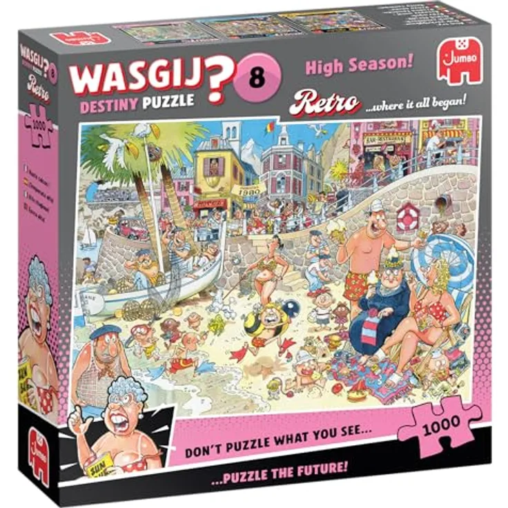 Wasgij Retro Destiny 8 High Season!, Puzzle mit 1000 Teilen und nostalgischem 80er Strandleben-Motiv