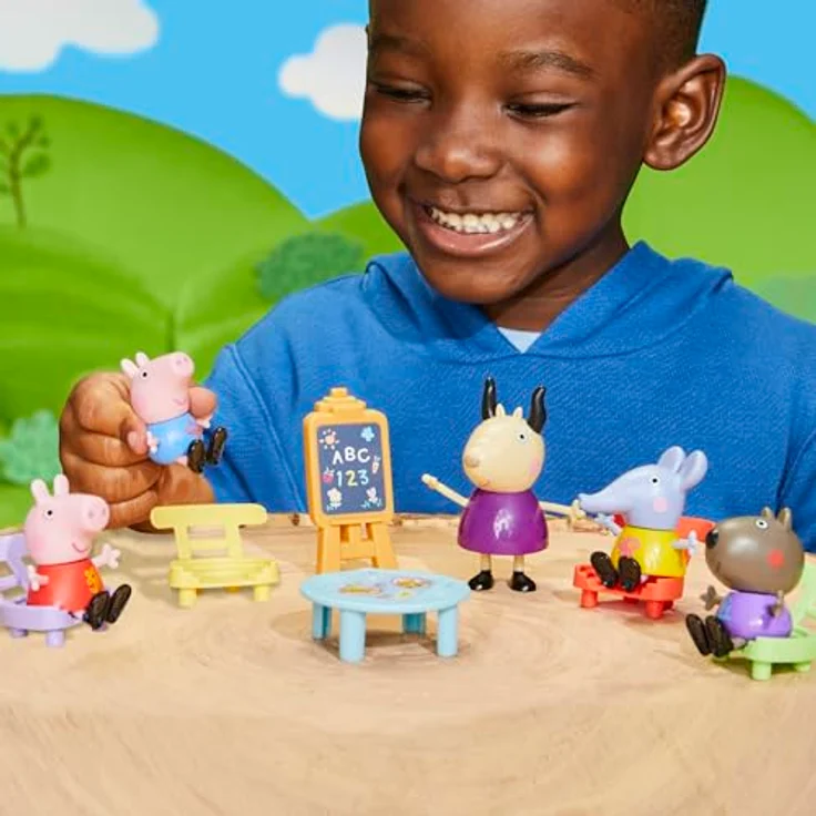 Hasbro Peppa Pig Peppas Spielgruppe, Spielset mit 5 Figuren und 6 Zubehörteilen für Schulaktivitäten, bunt – Bild 7