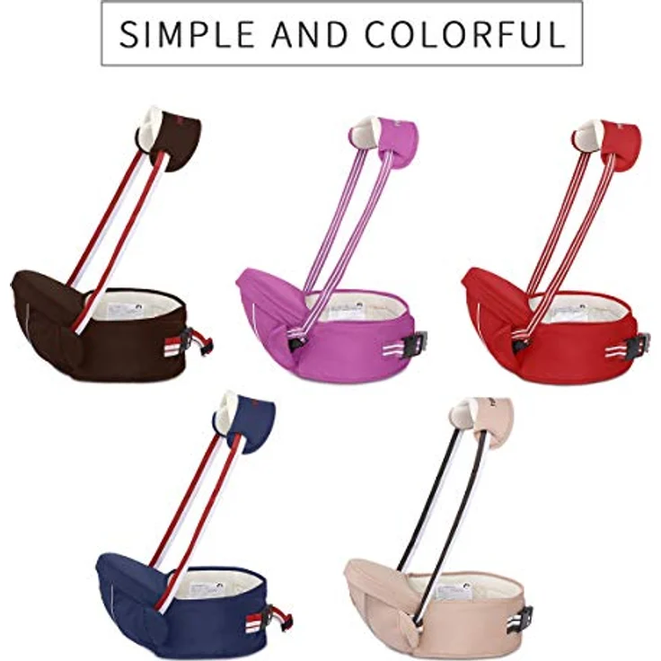 SONARIN Multifunktionaler Hipseat Baby Carrier Babytrage,Freie Größe,Kleinkind-Hüft-Sitzträger,Vorderer Träger-Gurt,4 tragende Positionen(Lila) – Bild 8