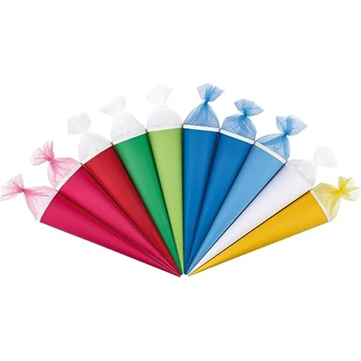 Herlitz Basteltüte 70 cm, farbig sortiert, mit Tüllverschluss, 8 Farben