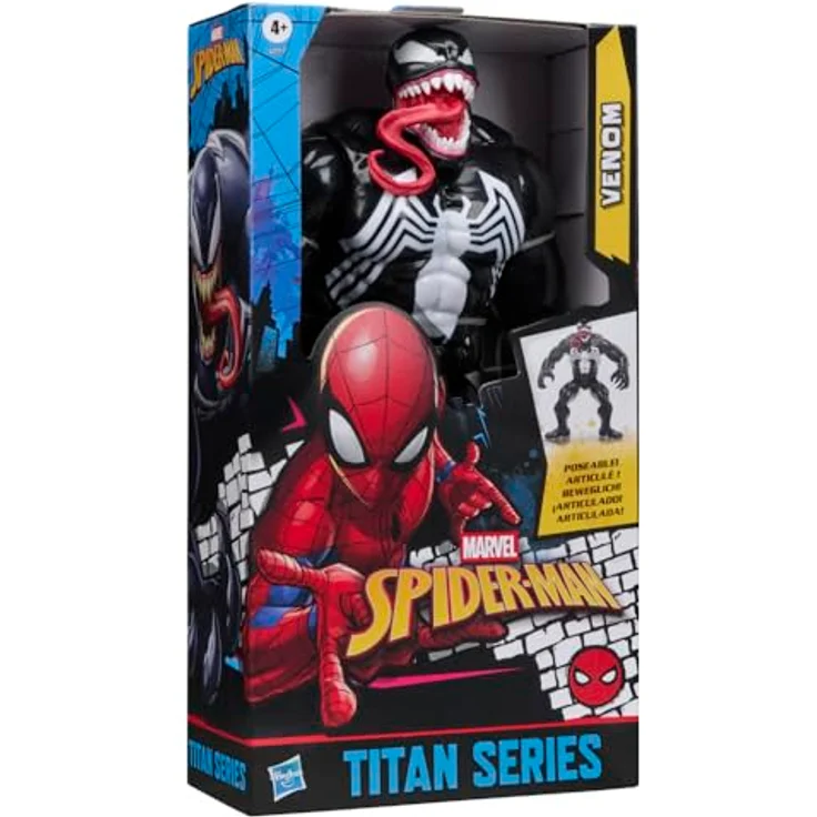 Marvel Spider-Man Titan Serie Venom Deluxe Action-Figur, 30 cm groß mit 11 Bewegungspunkten, Superhelden-Spielzeug für Kinder ab 4 Jahren – Bild 5