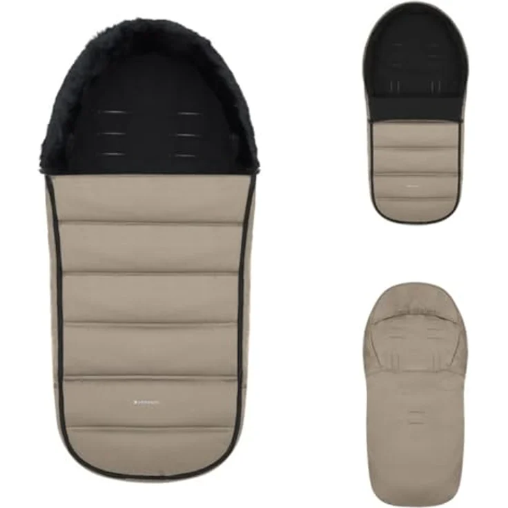 Kikka Boo Fußsack Urban, Kinderwagen Fußsack mit Reißverschluss und Steppdesign, beige, wasserabweisend, ideal für 3- oder 5-Punkt-Gurtsysteme – Bild 1