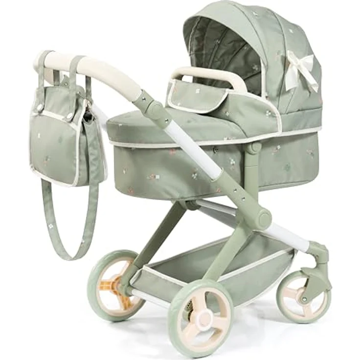 Bayer Design Puppenwagen Xeo, höhenverstellbar und wandelbar, mit Tasche und schwenkbaren Vorderrädern, für Puppen bis 46 cm – Bild 1