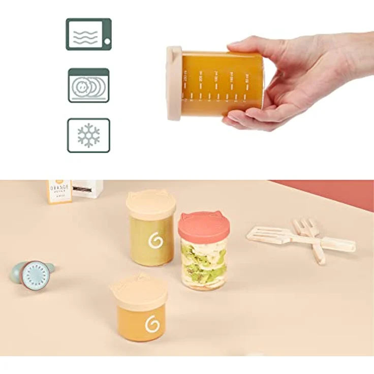 Babymoov Isy Bowls Set, 9-teiliges Babynahrungsbehälter Set aus Borosilikatglas, inkl. 6 x 250 ml und 3 x 120 ml, auslaufsicher mit Silikondichtungen, spülmaschinenfest – Bild 4