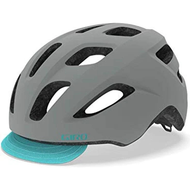 Giro Trella Matte Grey/Dark Teal UW Kinderfahrradhelm mit In-Mold-Polycarbonat-Schale und Roc Loc Sport Anpassungssystem – Bild 1