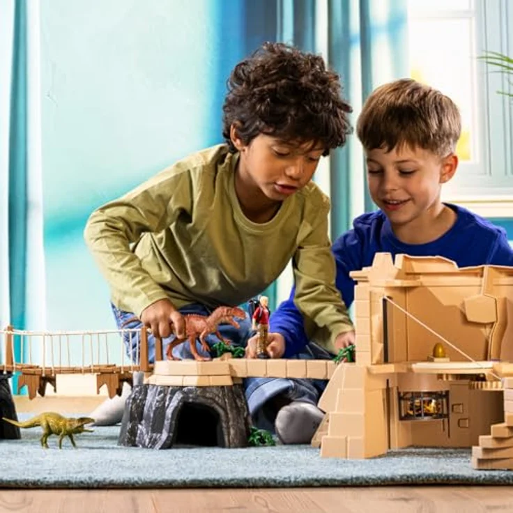Schleich Dino Tempel Eroberung Mega-Set (42656) mit modularer Spielstruktur, inkl. 2 Dinosaurier und Figur Flynn, ca. 135 x 75 x 33 cm – Bild 2