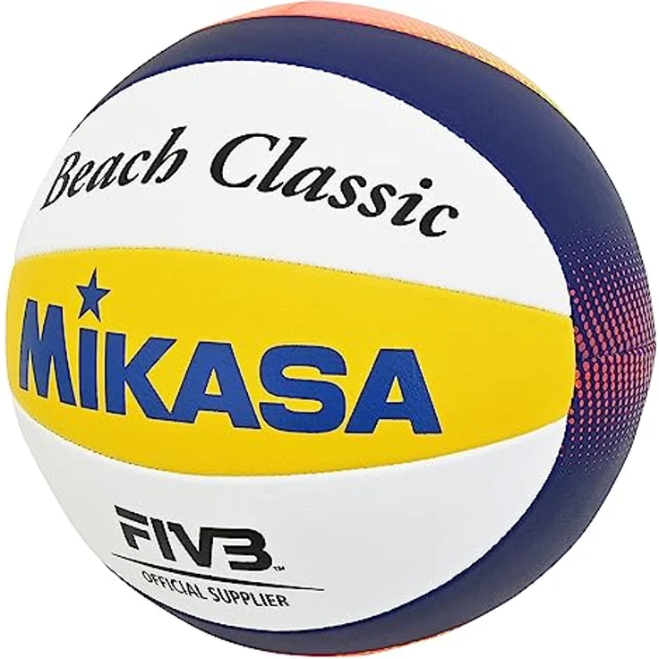 Mikasa Beachvolleyball BV551C, Größe 5, sportlich, blau-gelb-rot – Bild 3