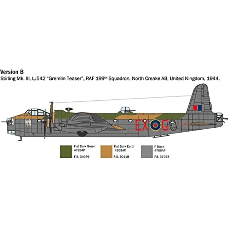 Italeri 1462 British Stirling Mk. III, Modellbausatz 1:72, detailgetreu, unlackiert, Plastikbausatz für Standmodellbau und Basteln – Bild 5