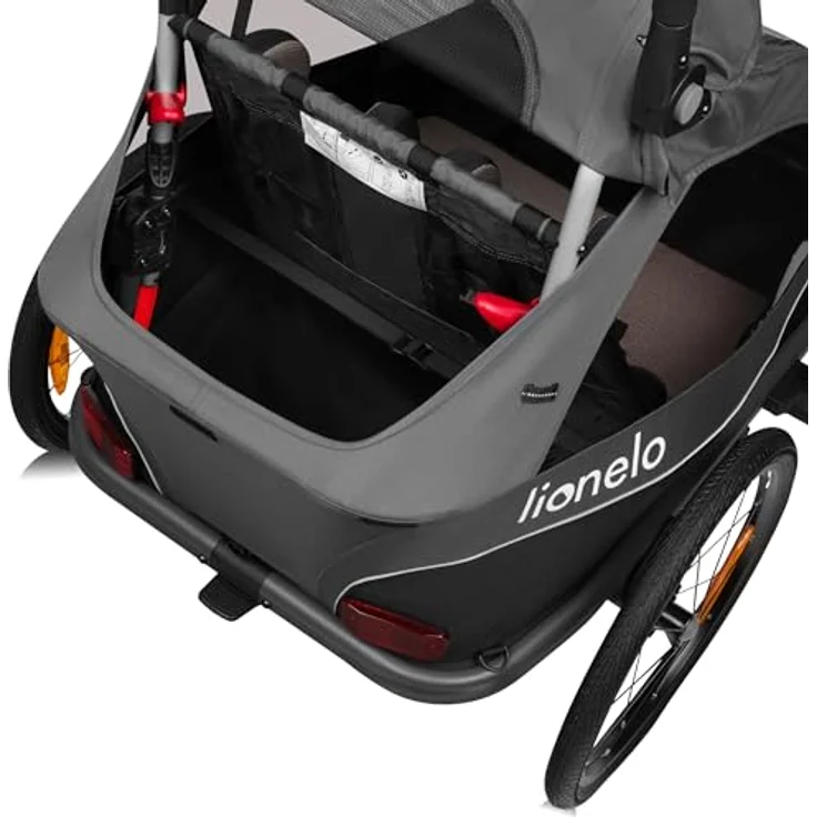 lionelo Fahrradkinderanhänger CAMA, 2in1 / SIQ / All-round-safety/ Head+/UPF 50+/60l Kofferraum, Kinderwagen und Fahrradanhänger, blau – Bild 8