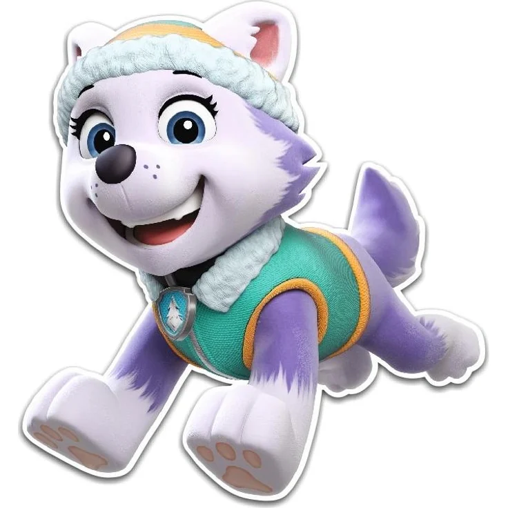 Nickelodeon PAW Patrol Everest Wanddekoration, 24 cm hoch, aus weichem EVA-Schaum in Gelb und Orange