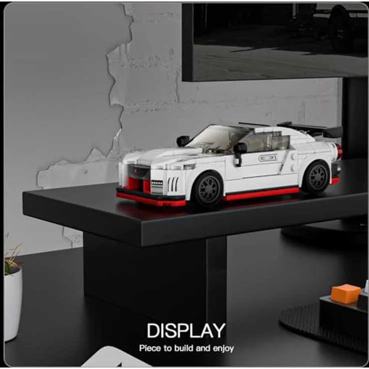 Mould King 27031 Technik Speed Champion G-T-R Rennwagen Bausteine mit Acryl-Vitrine, 356 Teile, detailgetreues Design – Bild 4