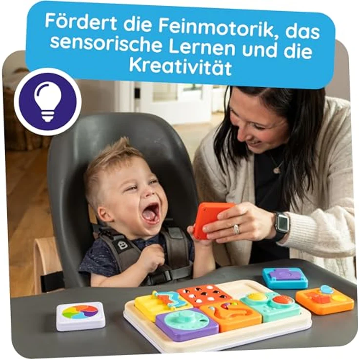 Fat Brain Play Tab Essential Set, modulares sensorisches Spielzeug mit 6 austauschbaren Modulen, ab 12 Monaten geeignet – Bild 5