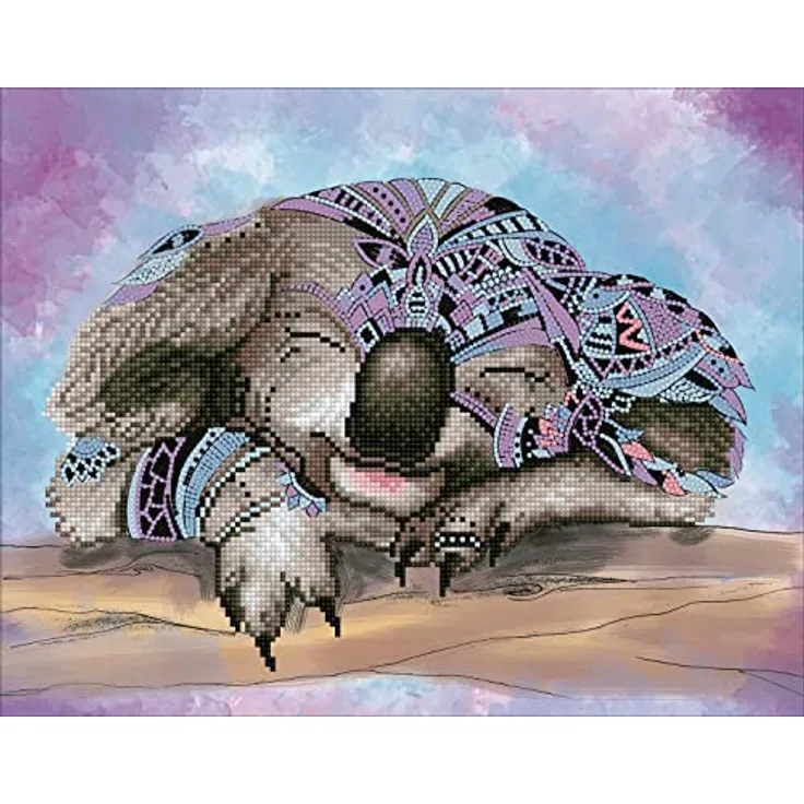 DIAMOND DOTZ DD9.075 - Original 5D Diamond Painting Set Koala Dreams, Kreativset mit 8.029 Diamant Mosaiksteinen, Malset ca. 45,5 x 35,5 cm, DIY Komplettset für Erwachsene und Kinder ab 6 Jahren
