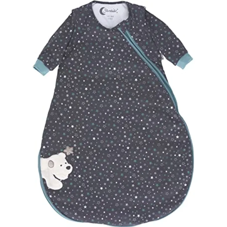 Sterntaler Baby Unisex Schlafsack Baby Schlafsack Langarm 90cm Eisbär Elia - Schlupfsack Baby, Pucksack Baby, Strampelsack - braun, 90cm