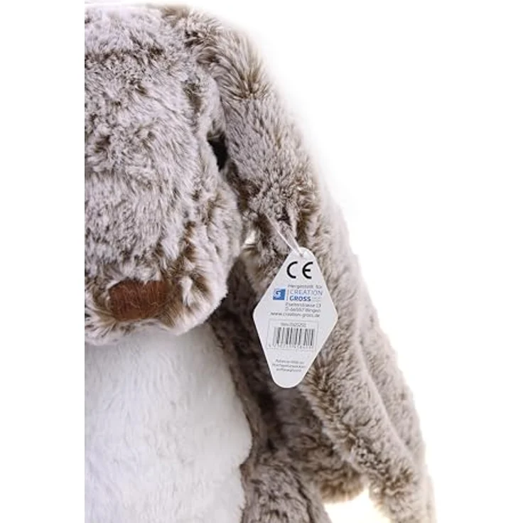 ELLUG Stofftier/Plüschtier/Kuscheltier grau-brauner Hase mit Schlappohren H.: 40cm – Bild 2