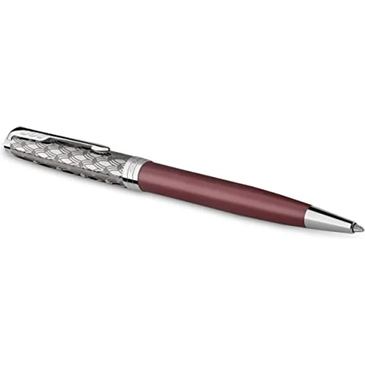 Parker Sonnet Premium Kugelschreiber, Edelstahl mit rotem Finish, M-Mine – Bild 4