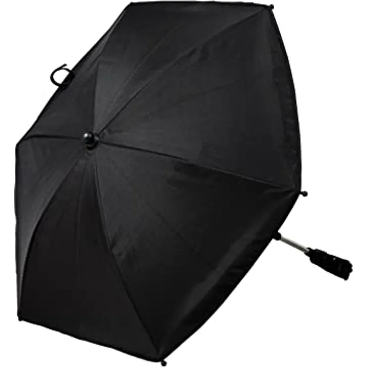 Bambisol Sonnenschirm für Kinderwagen, UV-Schutz, UPF 50+, Doppelgelenk, Schwarz BE