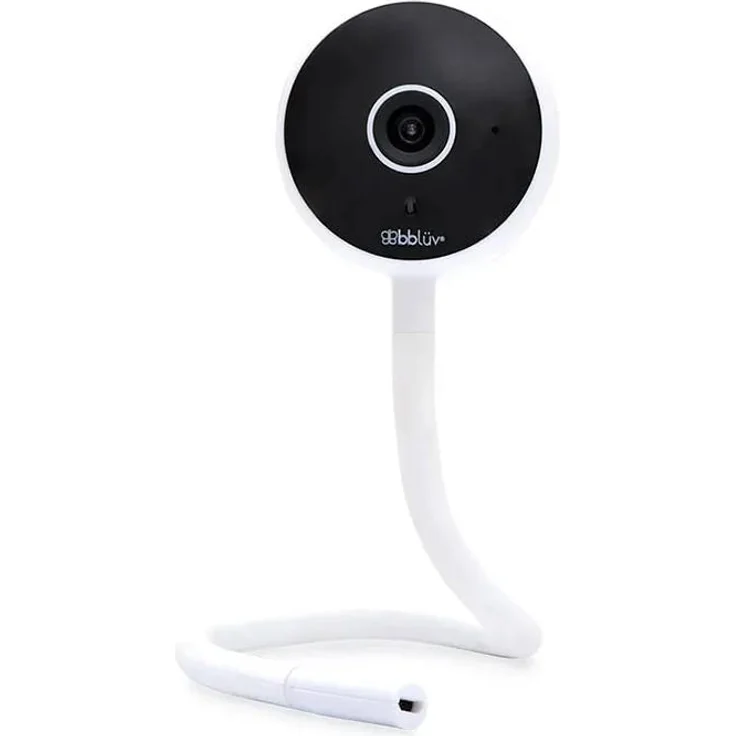 bblüv Viyü B0124E, Kabellose WLAN Babykamera mit 1080p HD und Infrarotsicht, Freistehend, Weiß