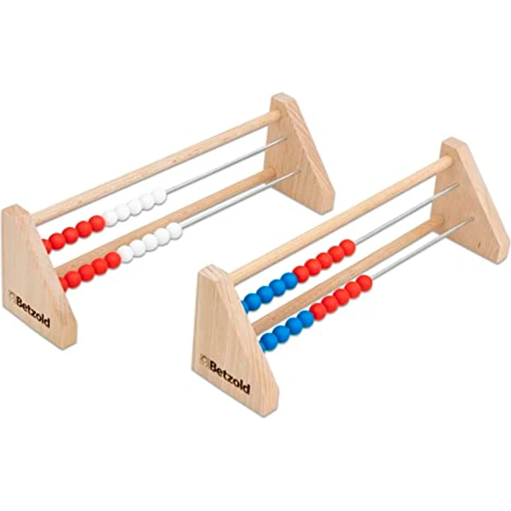 Betzold Schüler-Rechenrahmen ZR 20, Abakus aus Holz mit 20 Perlen, blau und rot, für Mathematikunterricht bis 20 – Bild 2