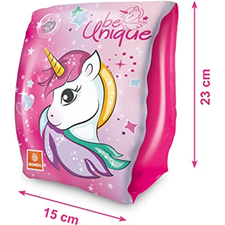 Mondo Toys UNICORN Arm Bands - PVC-Schwimmhilfen für Kinder von 2 bis 6 Jahren, 2 Luftkammern, doppeltes Sicherheitsventil - Rosa – Bild 3