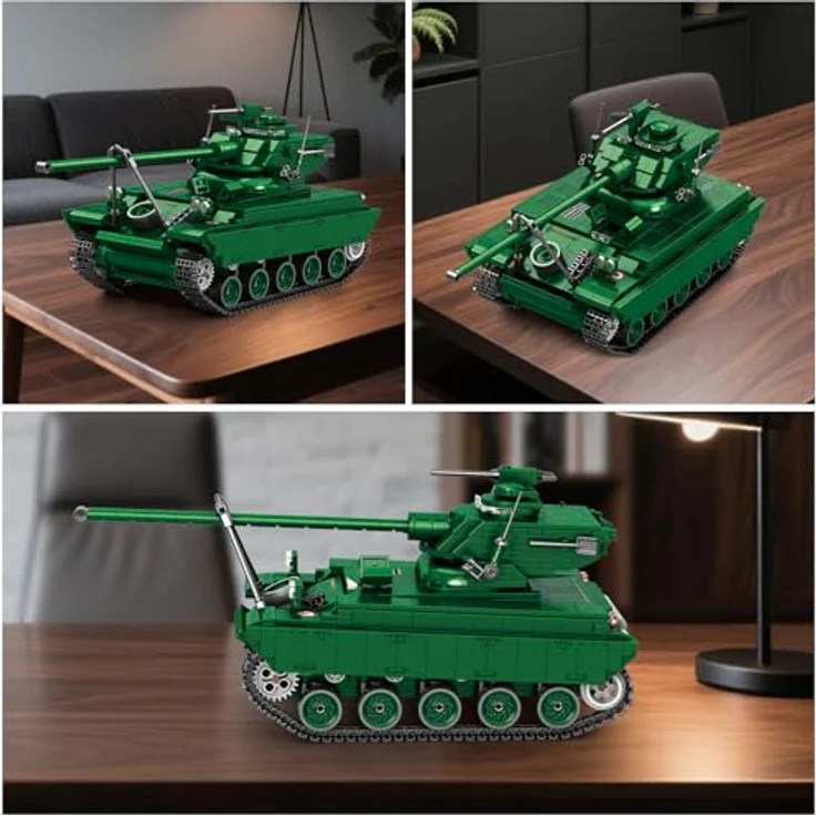 Reobrix AMX-13 Leichtpanzer-Bausatz, 1037-teiliges Militär-Modell im Maßstab 1:28 mit drehbarem Turm und beweglichen Ketten für Erwachsene ab 14 Jahren – Bild 3
