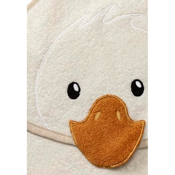 Sterntaler Kapuzen Badetuch Edda Lou, 100 x 100 cm aus uni Frottee mit Konturstickerei Entenkopf und angesetztem Schnabel, hautsympathisch und saugfähig – Bild 5