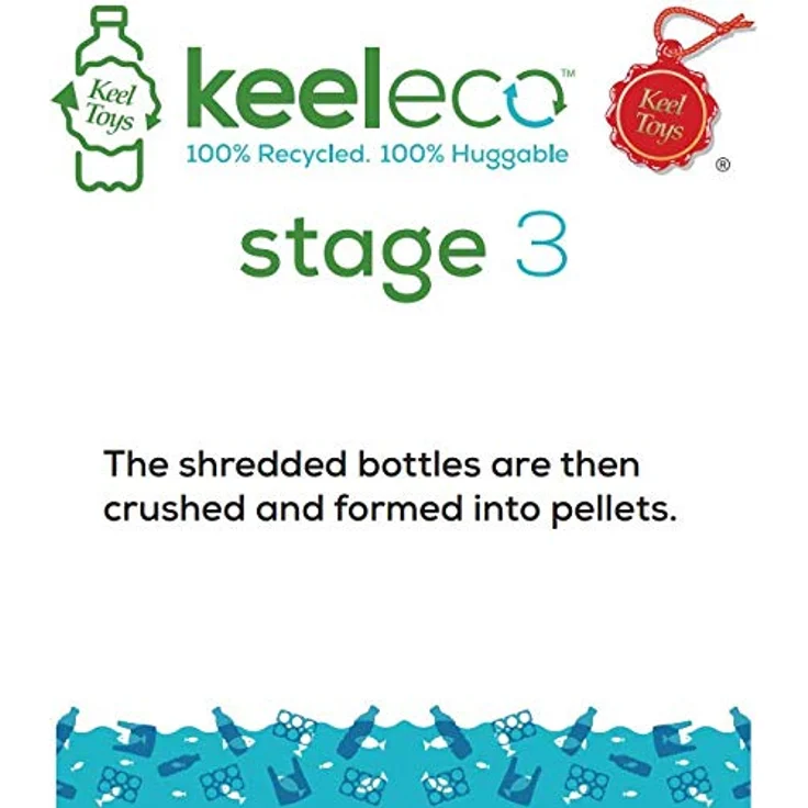 Keel Toys Keeleco Plüsch-Olifant, 18 cm, aus 100% recyceltem Polyester, mit Baumwollaugen und FSC-Hängeetikett – Bild 5