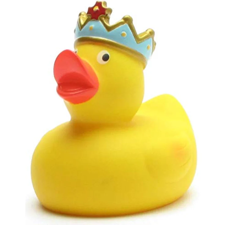 Duckshop Badeente - personalisierbar (Ente König) mit Quietscheloch, 8 cm, Vinyl, max. 10 Zeichen Wunschtext – Bild 3