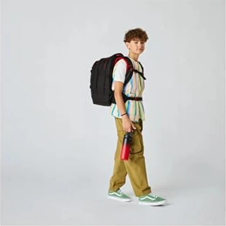 satch pack, ergonomischer Schulrucksack mit 30L Stauraum, standfest, individuell anpassbar, reflektierend, Fire Phantom - Schwarz – Bild 7