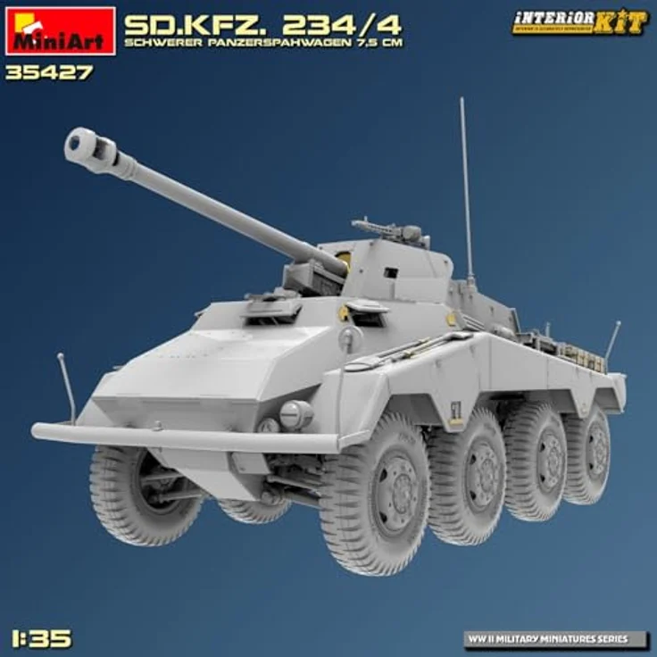 Other 1:35 Sd.Kfz 234/4 Panzerspähwagen, Detailiertes Modell mit Interieur und vier Dekorationsvarianten – Bild 12