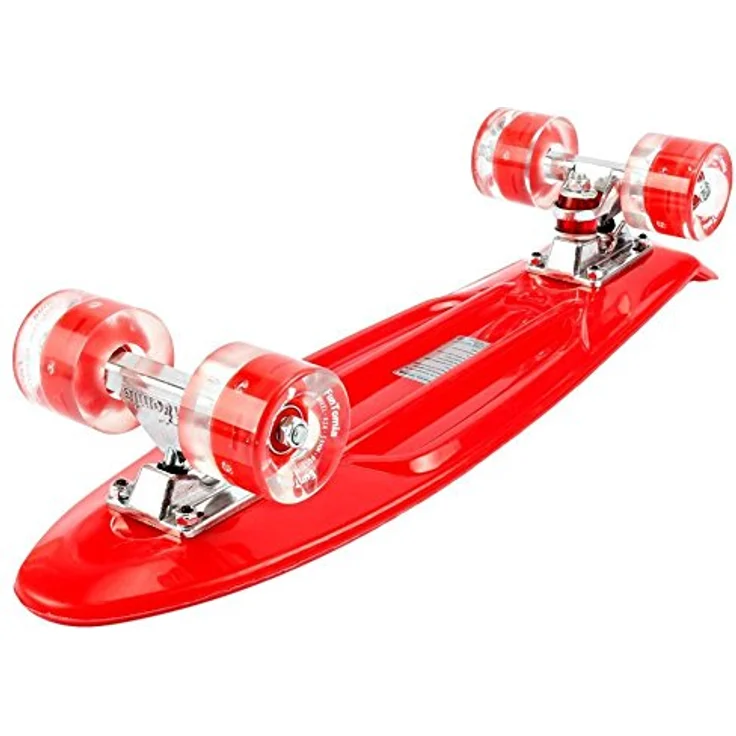FunTomia Kinder Skateboard Cruiserboard Miniboard 57cm mit oder ohne LED Leuchtrollen Alu Truck Mach1 Kugellager Cruiser Mini Board – Bild 2
