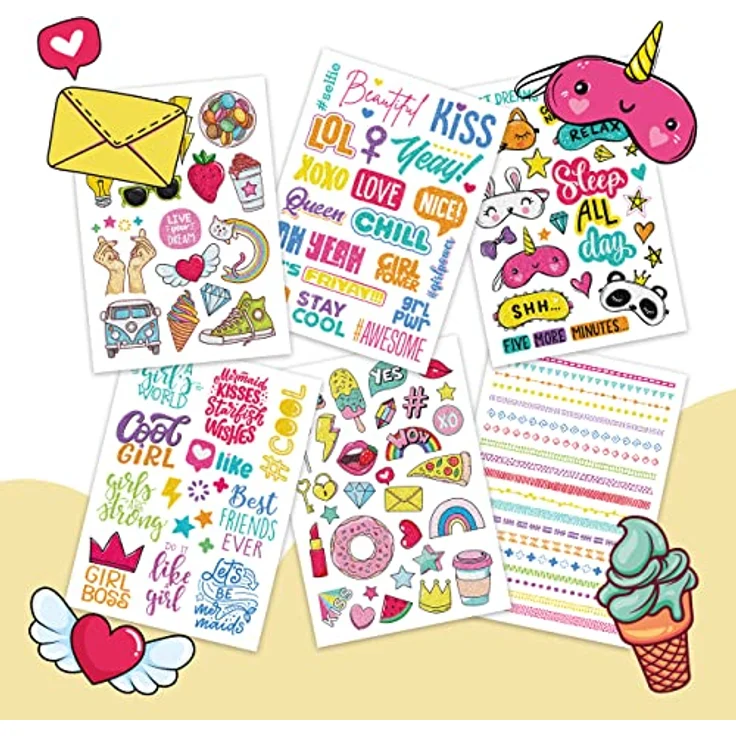 Papierdrachen 100 Metallic-Tattoos für Kinder, hautfreundlich und wasserfest, 6 Bögen in Silber, Made in Germany – Bild 5
