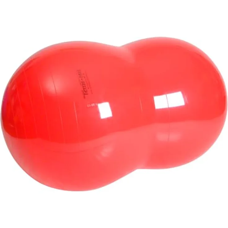 Gymnic Physio-Roll Gymnastikball Doppelball, 130 cm, rot, belastbar bis 300 kg, latexfrei