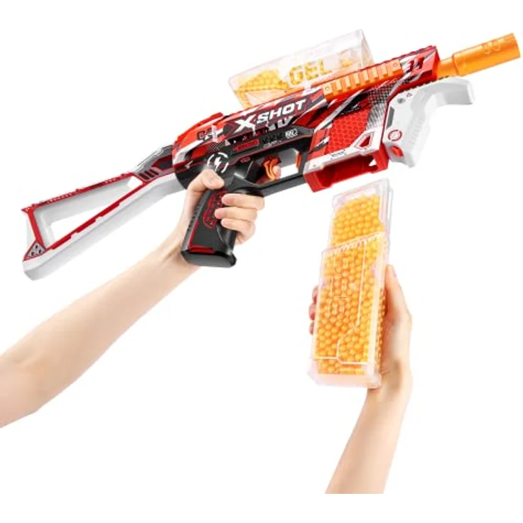 ZURU X-Shot Hyper Blaster Trace Fire, Blaster mit 10.000 Gel-Kugeln, blendfreie Oberfläche – Bild 5