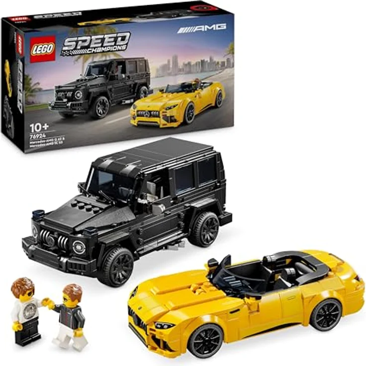 LEGO Speed Champions Mercedes-AMG G 63 & Mercedes-AMG SL 63, Bauset mit 2 Spielzeug-Autos und 2 Fahrer-Minifiguren, Geschenk für Jungen und Mädchen 76924, authentisches Mercedes-AMG-Design und Modelle zum Ausstellen - Preisvergleich – Bild 1