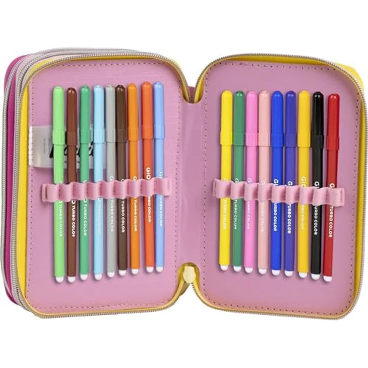 Barbie Federmäppchen gefüllt – Schulmäppchen mit Buntstiften, Filzstiften und Zubehör, farbenfrohes Design – Bild 5