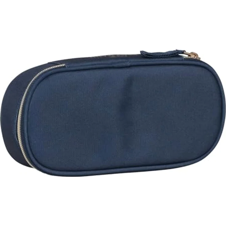 Beckmann Sport Jr. Ovales Pencil Case, geräumiges Schlampermäppchen in Blau-Gold, 22 x 11 x 6 cm – Bild 1