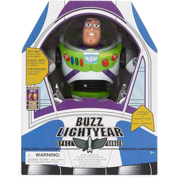 Disney Store Official - Pixars Toy Story - Buzz Lightyear Actionfigur - Interaktive sprechende Figur - 36 cm/14" - Over 15 englische Sätze - Interagiert mit anderen Charakteren - Ab 3 Jahren – Bild 4